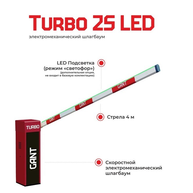 Скоростной шлагбаум Gant TURBO 2S LED